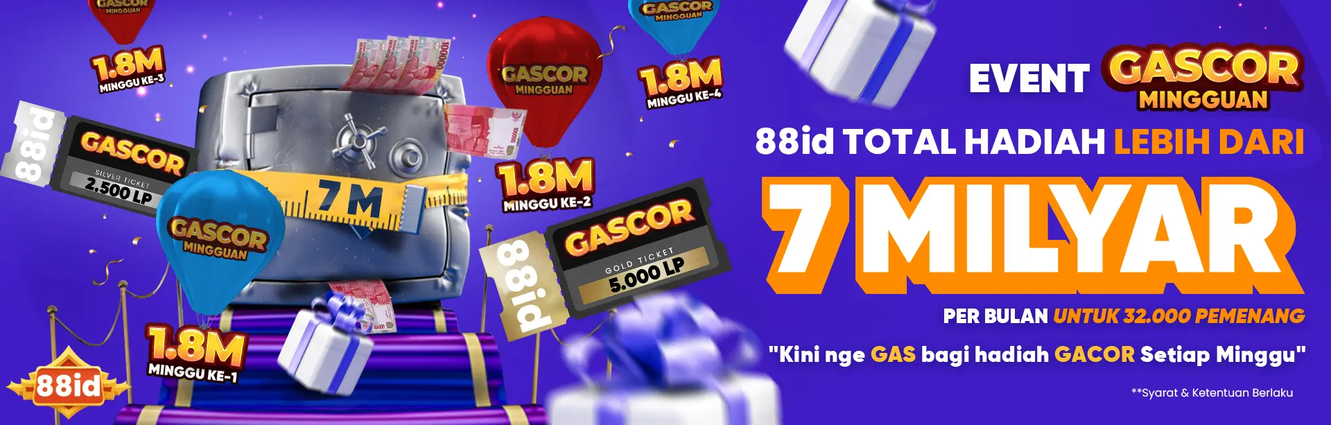 88id 7 milyar mingguan